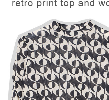 Abstract Print Monochrome Mesh Top