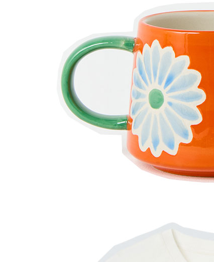 Orange Flower Ceramic Mug