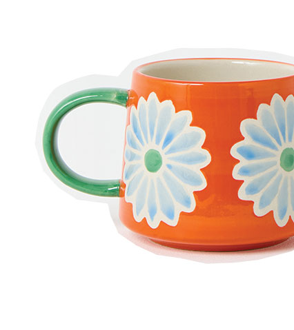 Orange Flower Ceramic Mug