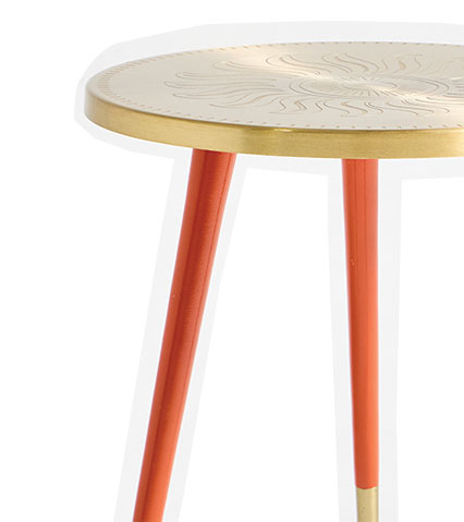 Gold Etched Sun Side Table