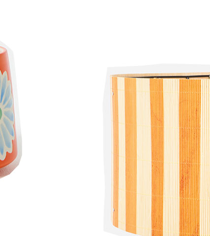 Ena Mustard Stripe Bamboo Pendant Lamp Shade