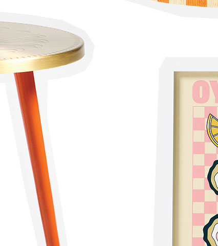 Gold Etched Sun Side Table