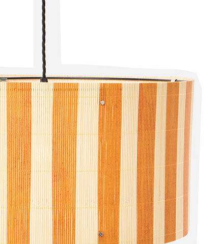 Ena Mustard Stripe Bamboo Pendant Lamp Shade