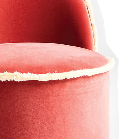 Issey Coral Velvet Dressing Table Chair