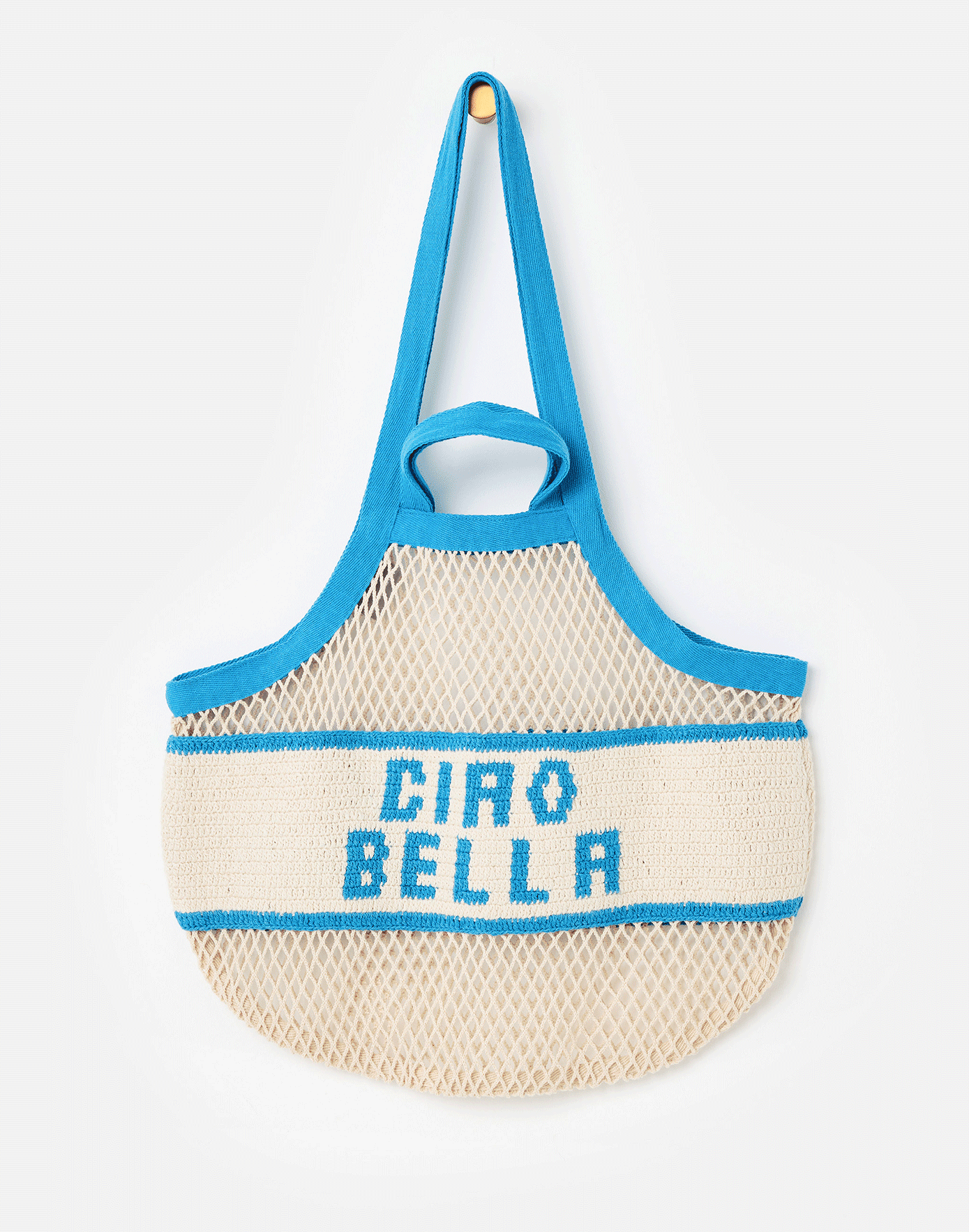 Cream & Blue Ciao Bella Net Shopper Bag