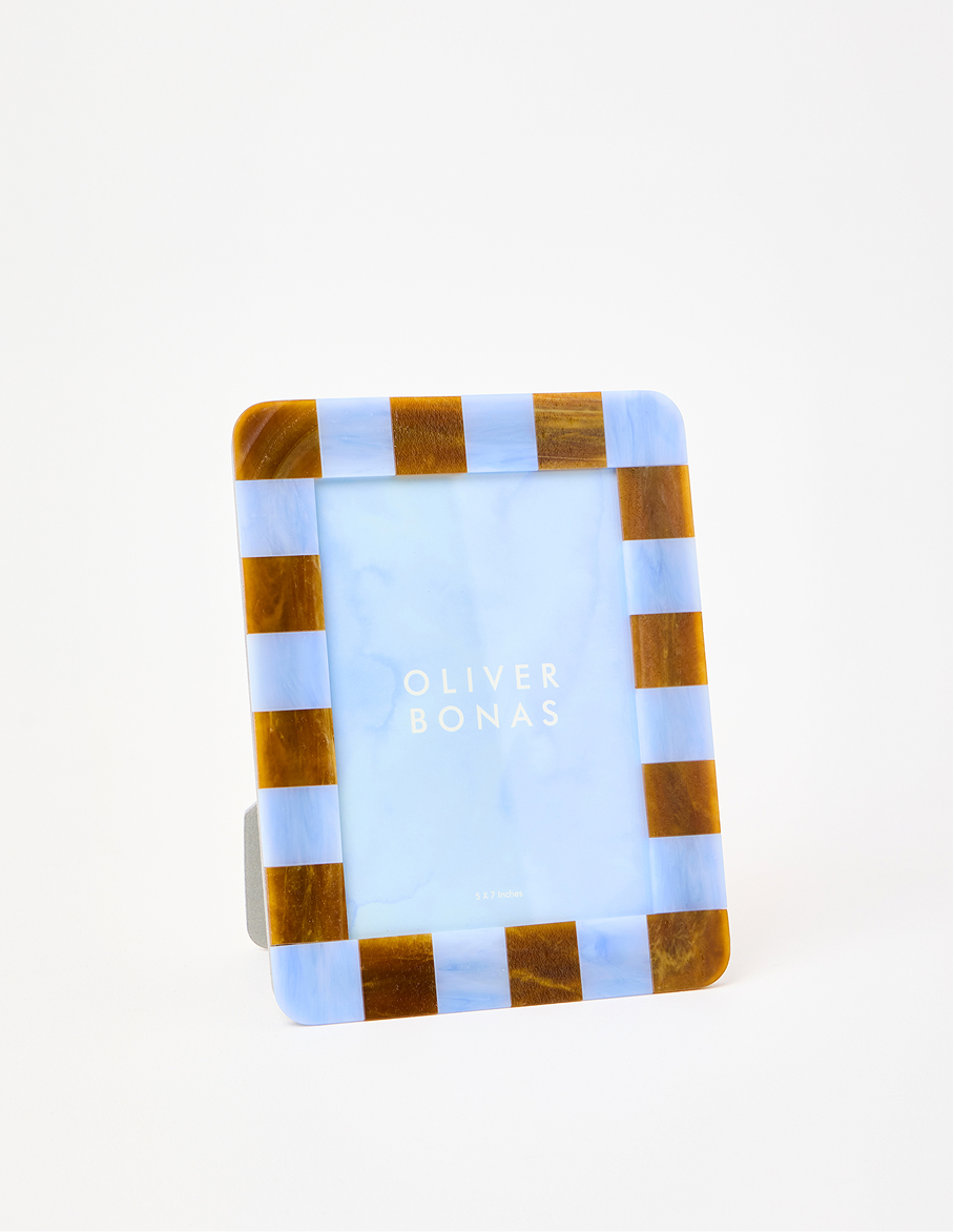 Alyssa Blue & Brown Resin Photo Frame 5x7