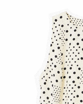 Ecru Cream & Black Polka Dot Mini Shift Dress