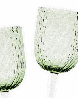  Elena Swirl Green Glass Wine Glasses Set of Four