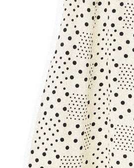 Ecru Cream & Black Polka Dot Mini Shift Dress