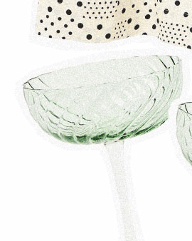 Elena Swirl Green Champagne Saucers Set of Four