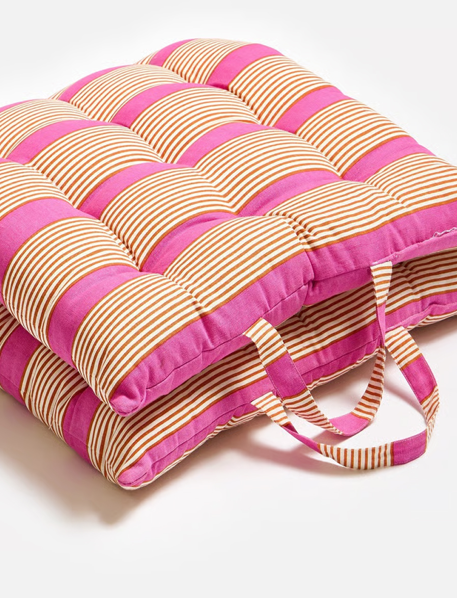 Pink Striped Padded Seat Pad