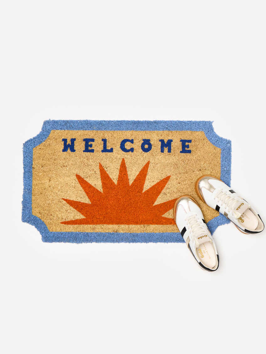 Welcome Orange Sunset Doormat