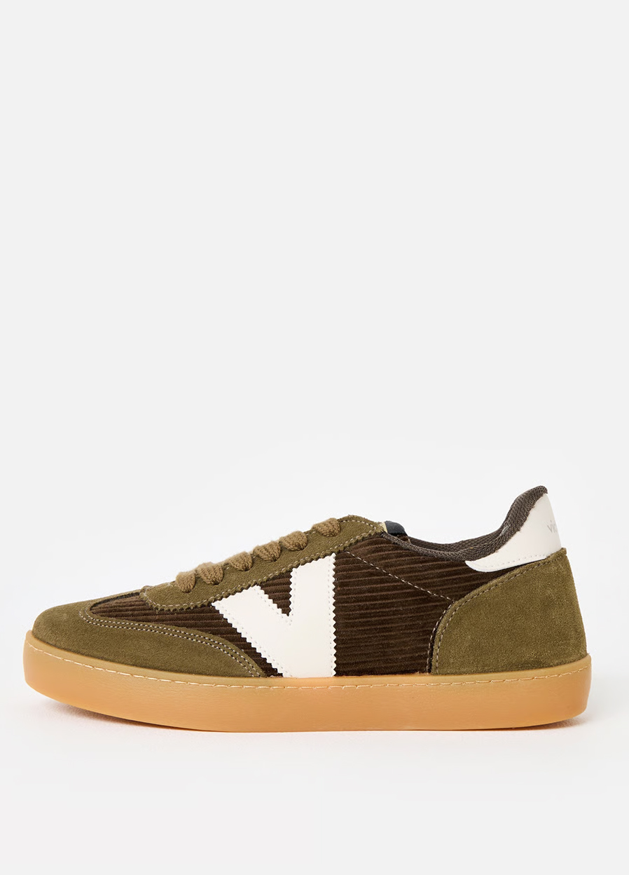 Victoria Berlin Ciclista Khaki Corduroy & Suede Trainers