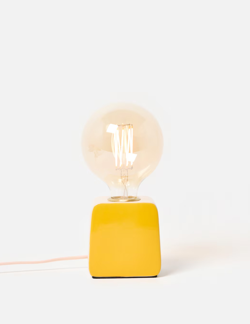 Mina Yellow Square Desk and Table Lamp Base