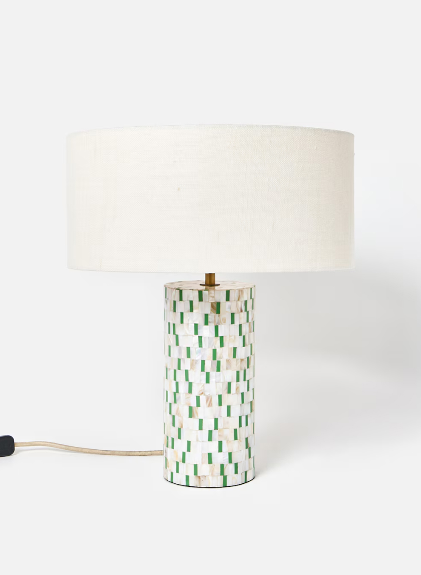 Mother of Pearl Table Lamp Base & Shade