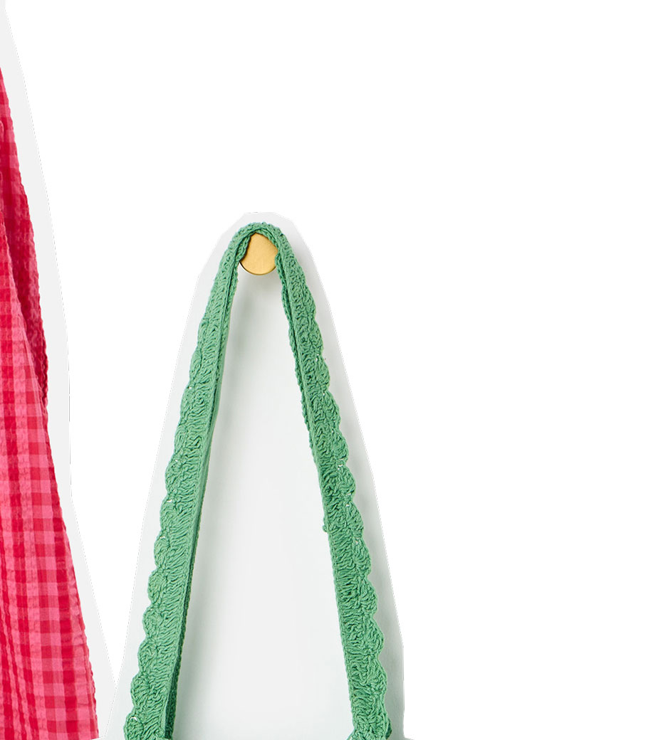 Green Bisou Crochet Tote Shopper Bag