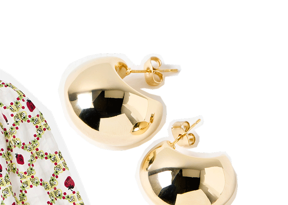 Alana Gold Puffy Hoop Earrings