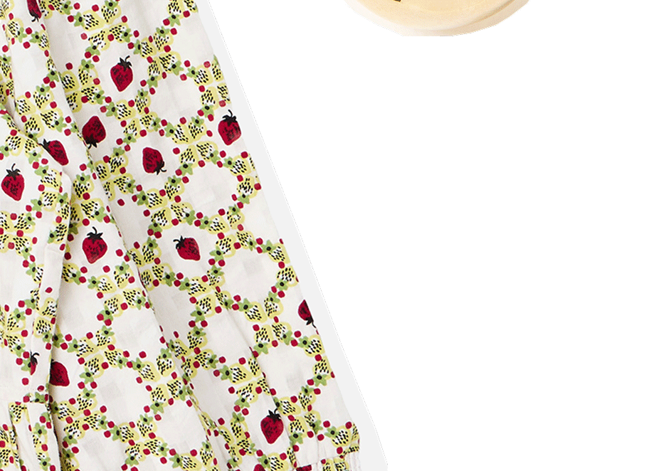 Ecru Strawberry Peplum Blouse