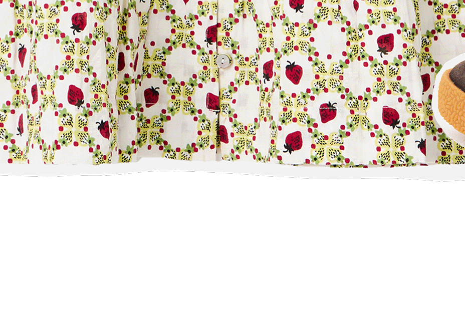 Ecru Strawberry Peplum Blouse