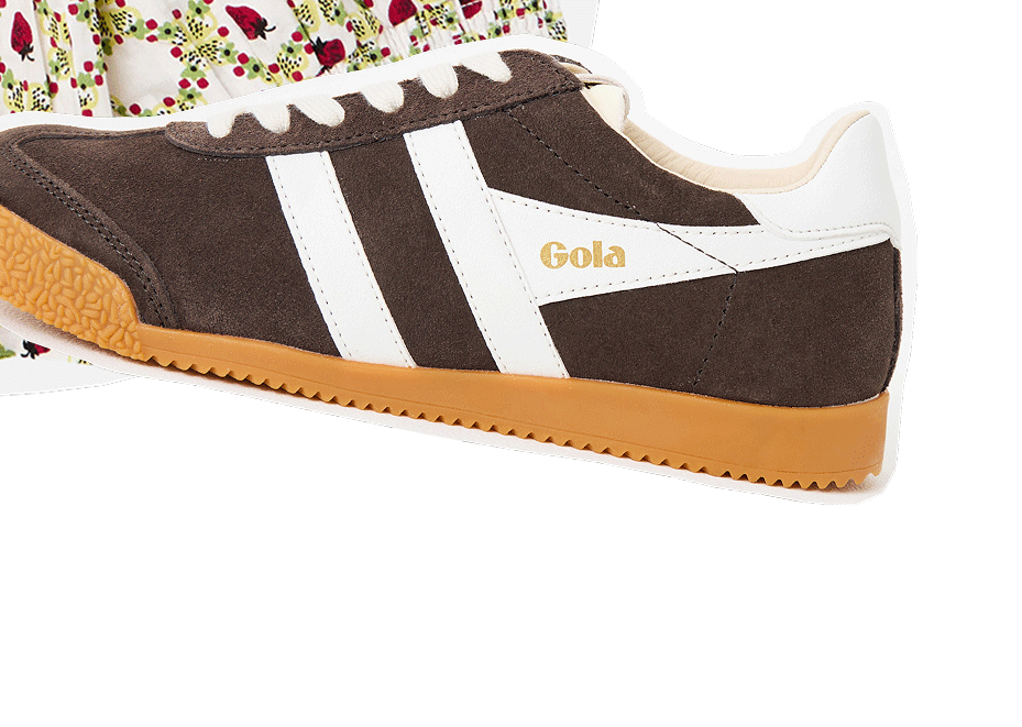 Gola Elan Mocha Brown & White Trainers
