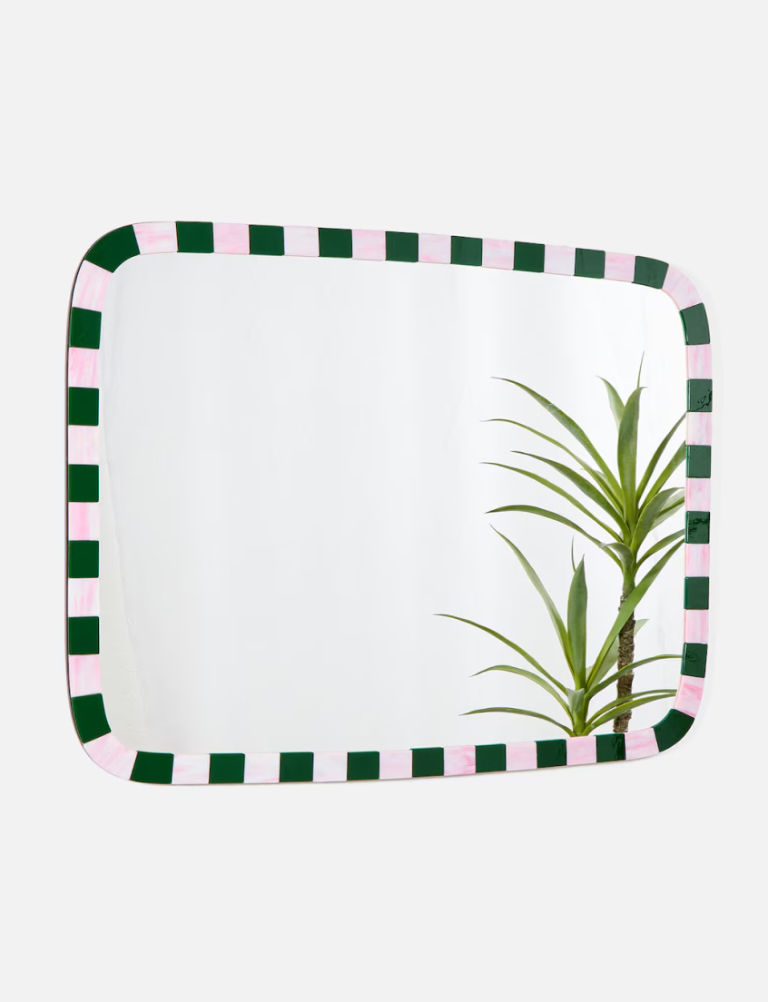 Alyssa Pink & Green Overmantle Mirror