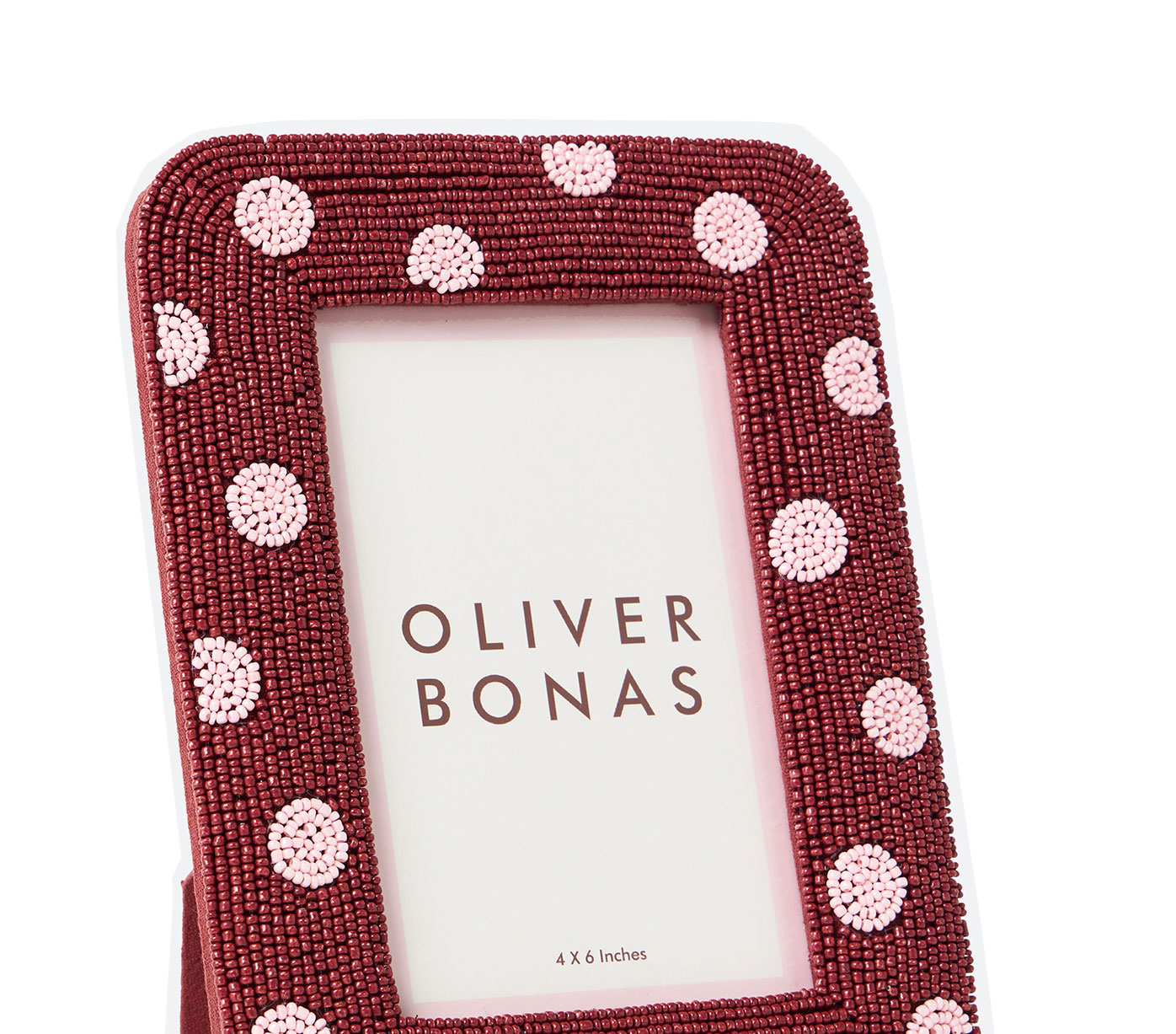 Red & Pink Beaded Polka Dot Photo Frame 4x6