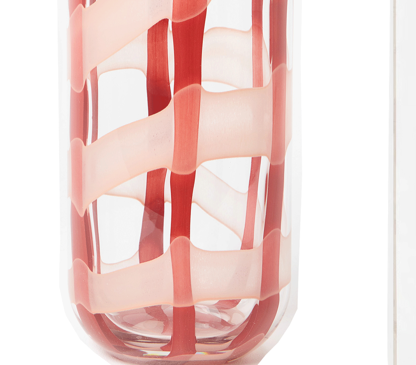 Farrah Red Striped Glass Vase