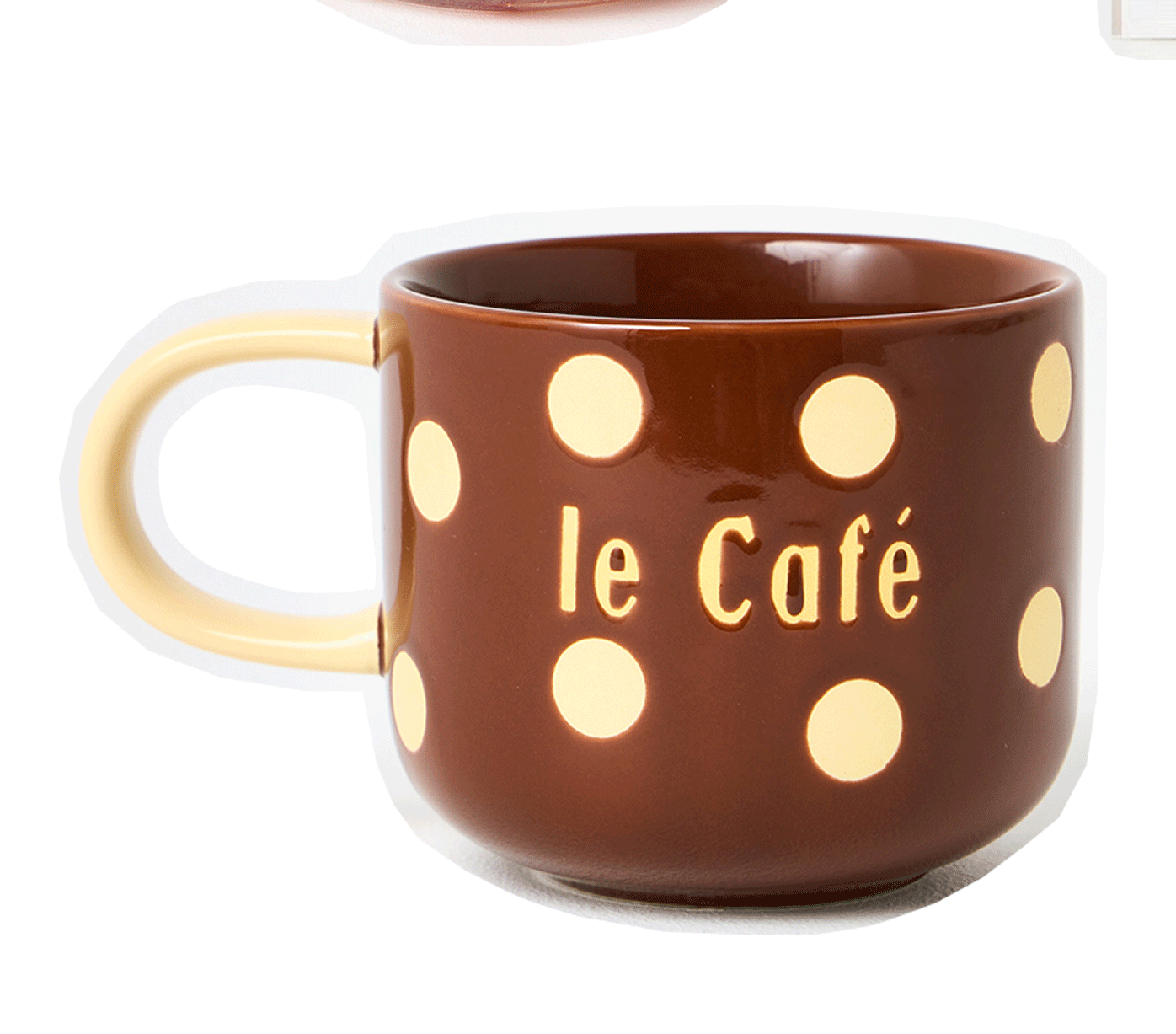 Le Café Brown Polka Dot Ceramic Mug