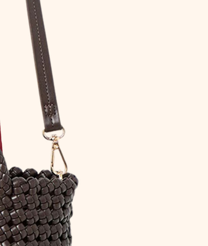 Kitty Chocolate Brown Braided Crossbody Bag