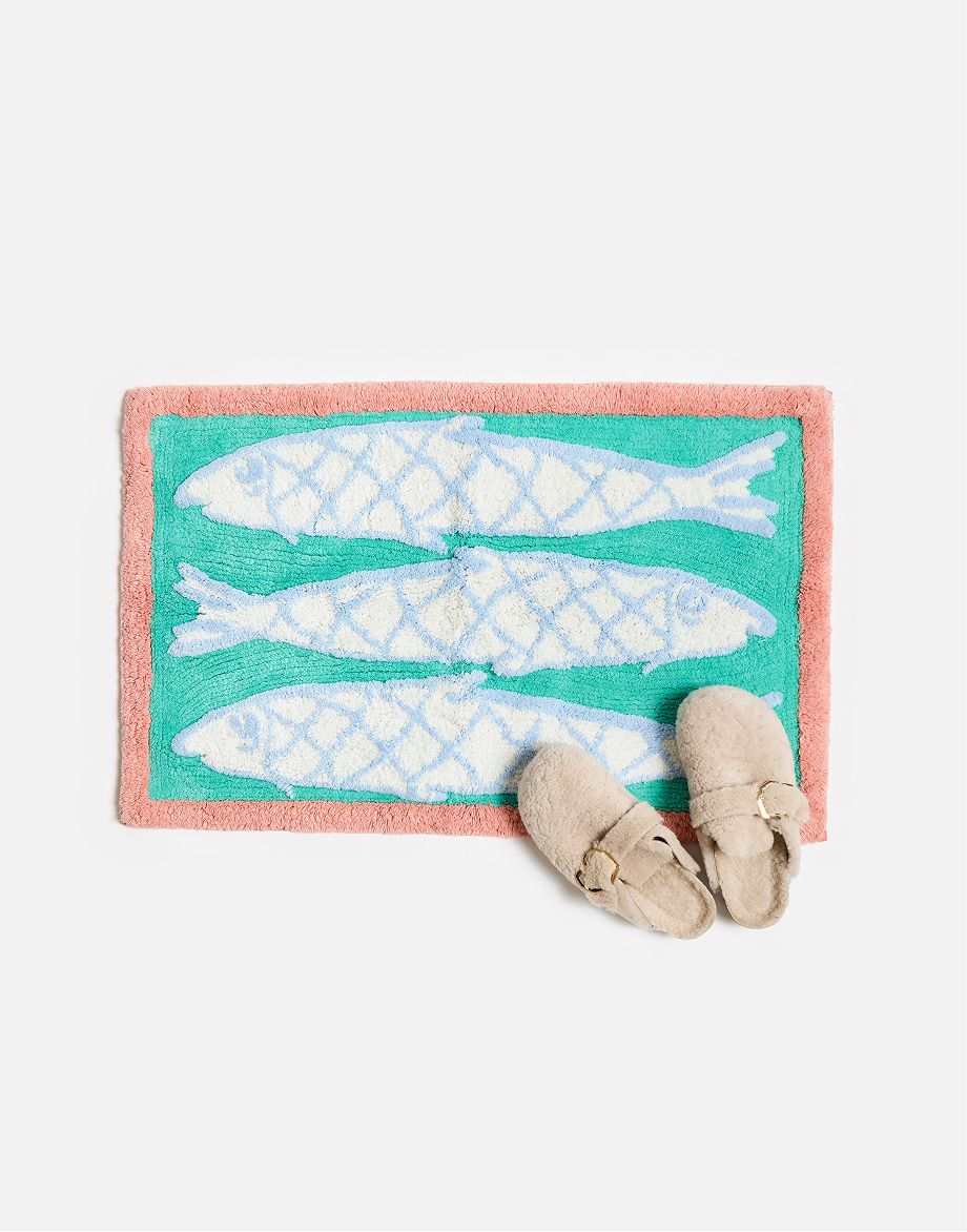Sardine Green Tufted Rectangular Bath Mat