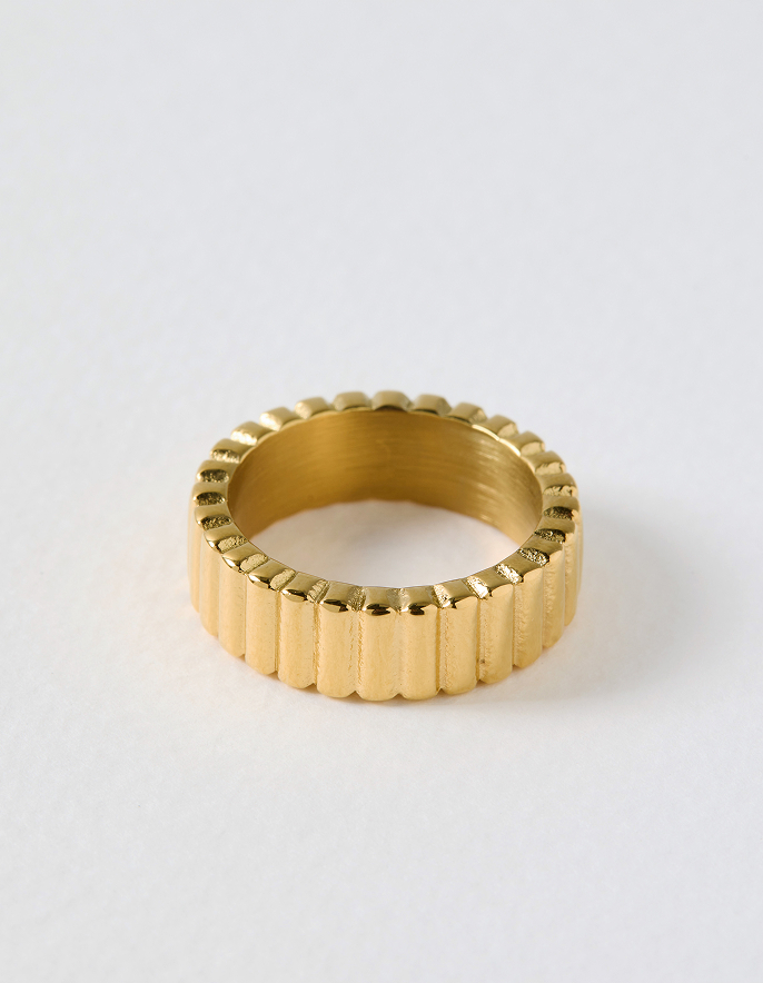 Leoni Gold Tone Waterproof Curved Edge Ring