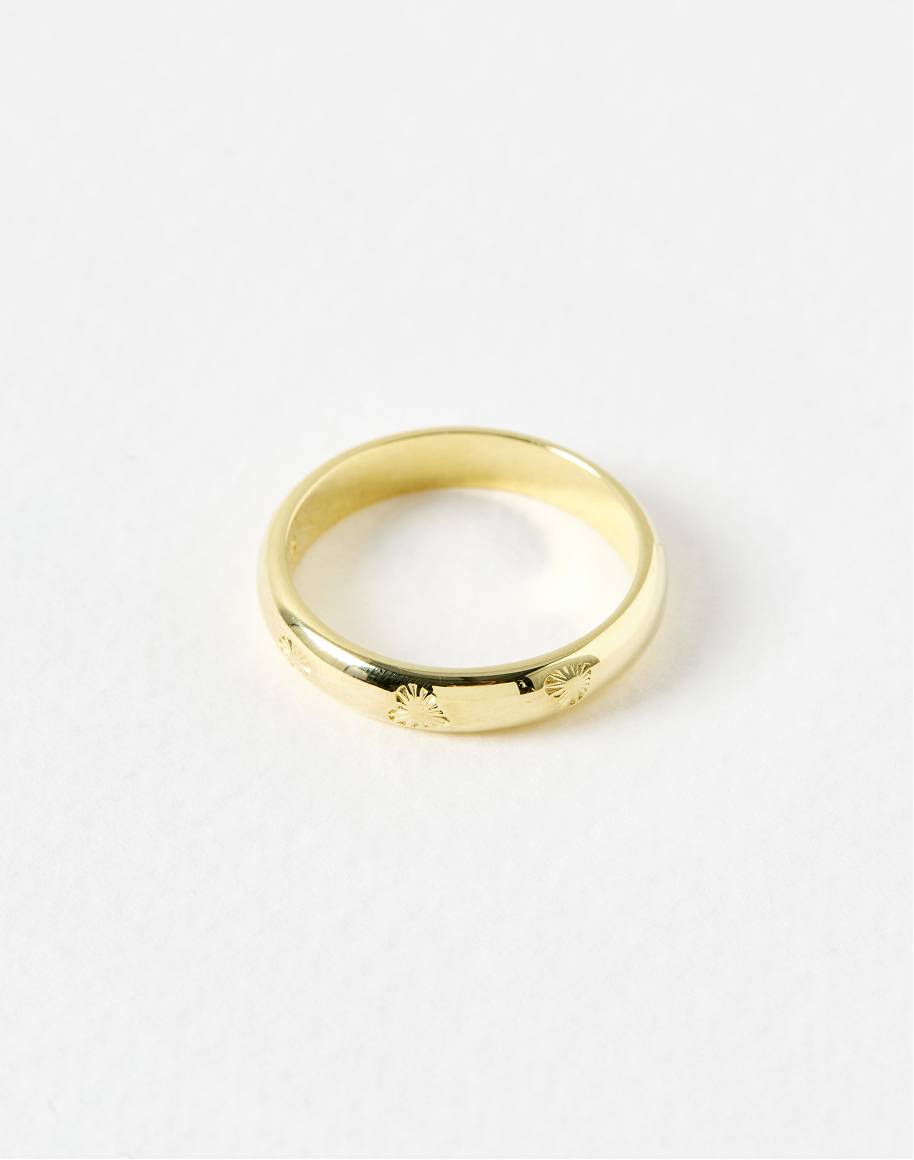 Priya Engraved Heart Gold Plated Ring