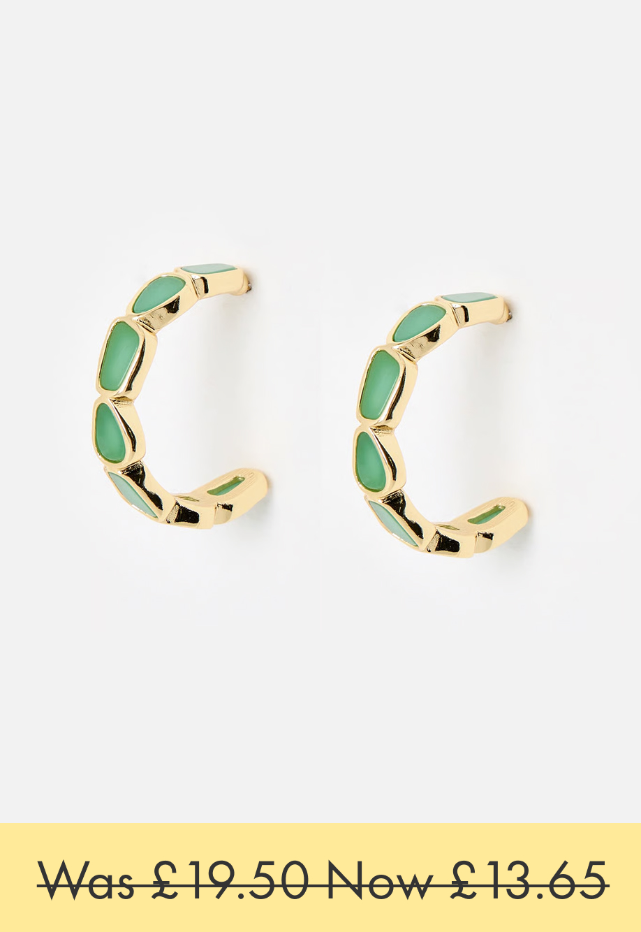 Addison Green Stone Inlay Large Hoop Earrings