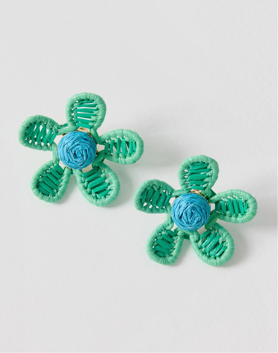 Lettie Large Woven Flower Stud Earrings