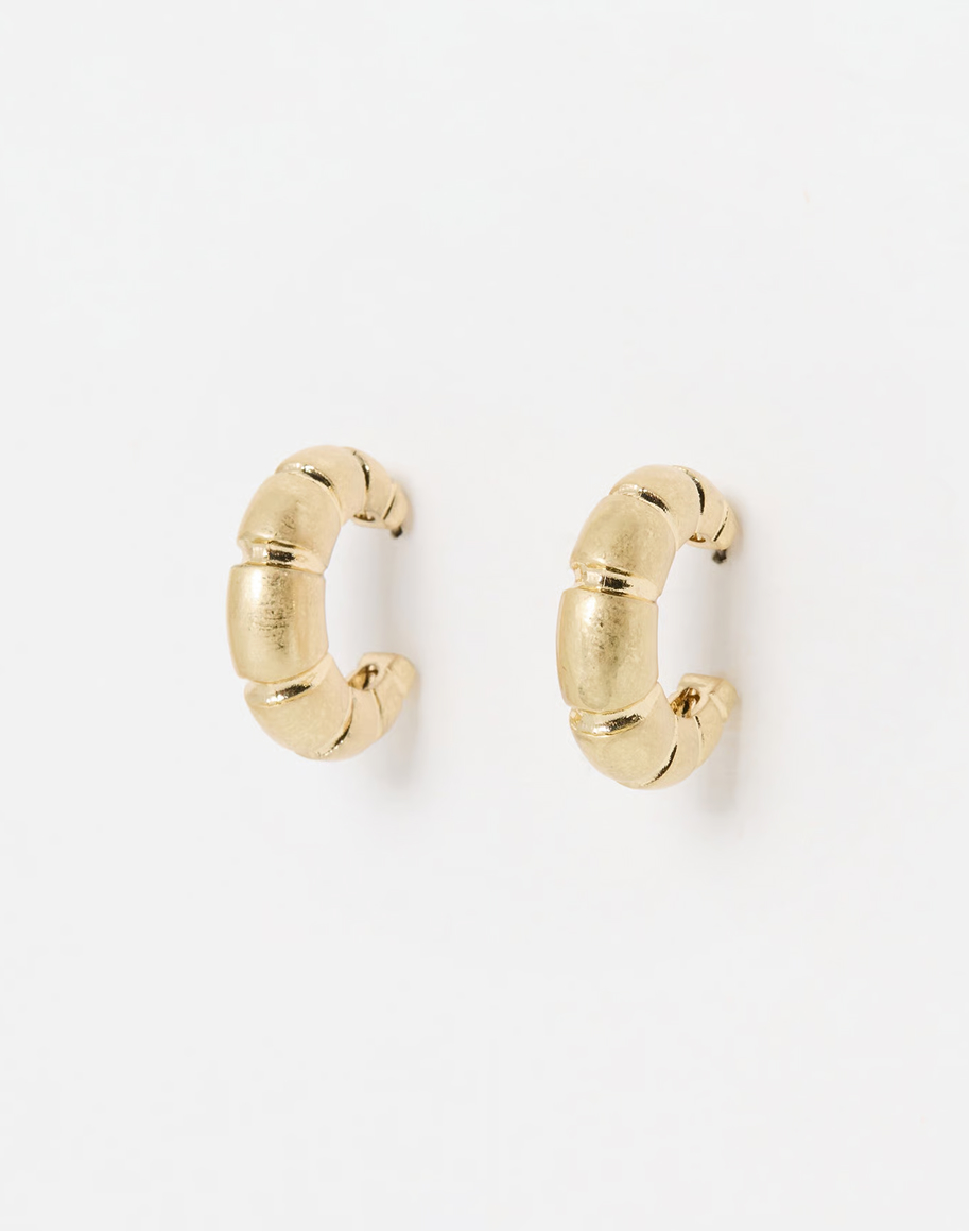 Saylor Matte Gold Tone Hoop Earrings