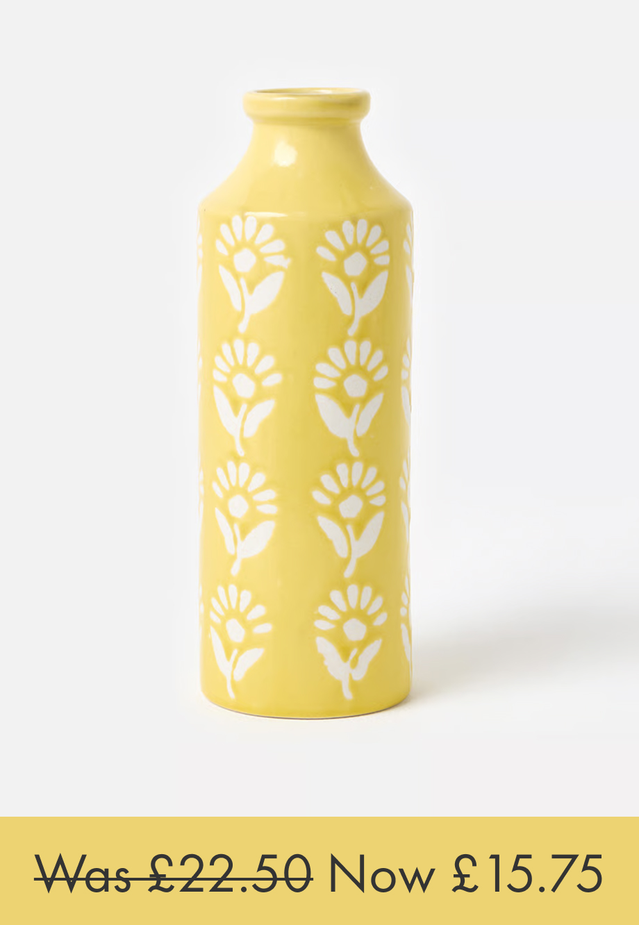 Fleur Yellow Ceramic Vase