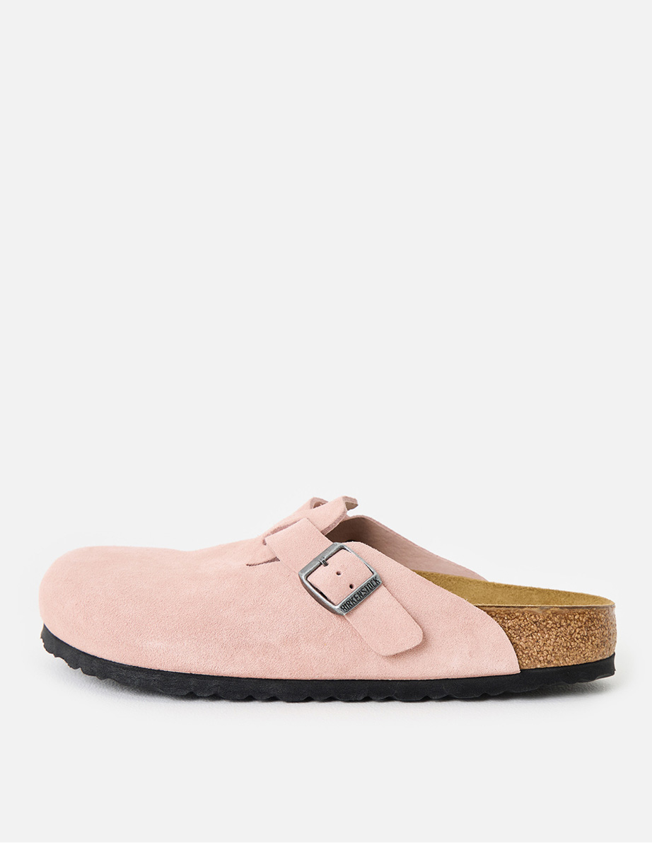 Birkenstock Boston Pink Suede Clogs