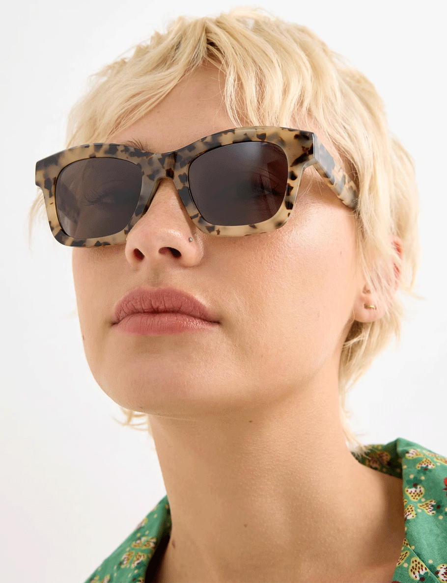 Milky Tort Square Acetate Sunglasses