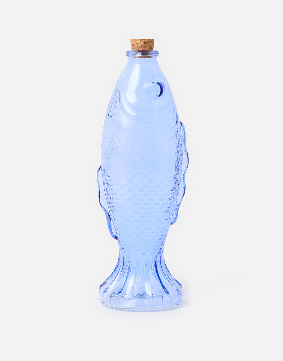 Fish Blue Glass Carafe