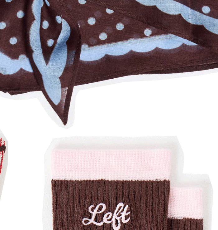 Chocolate Brown & Blue Polka Dot Diamond Scarf