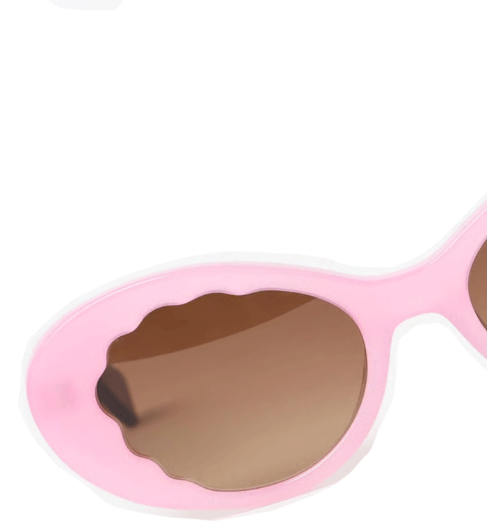 Pink & Brown Oval Acetate Sunglasses