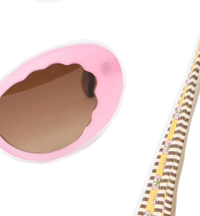 Pink & Brown Oval Acetate Sunglasses