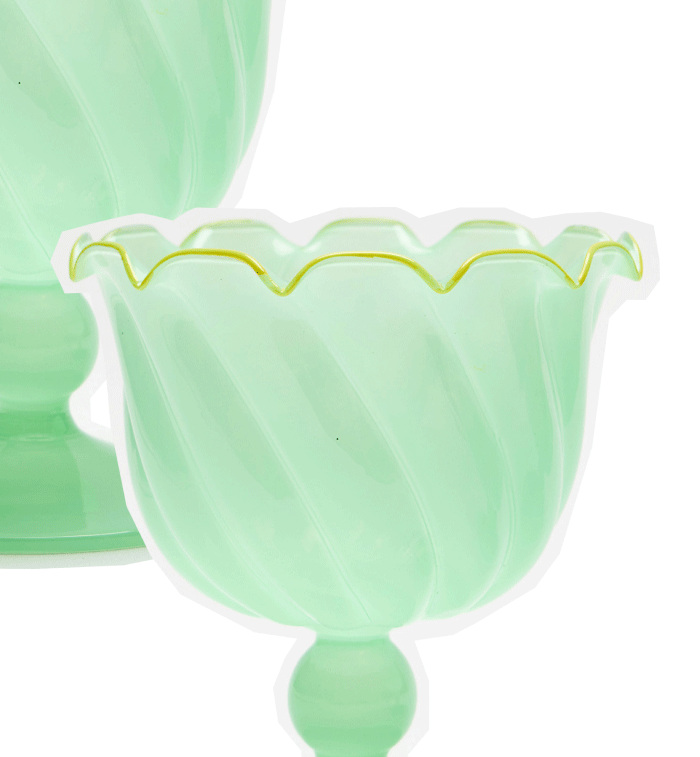 Gelato Green Glass Coupes Set of Two