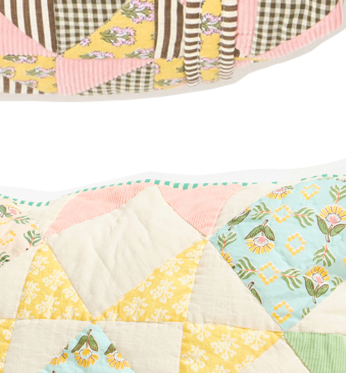 Patchwork Pastel Multicolour Velvet Cushion Cover 60x60cm