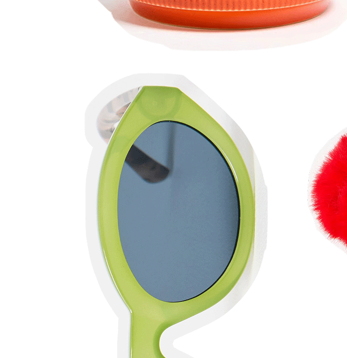 Green & Faux Tortoiseshell Oval Sunglasses