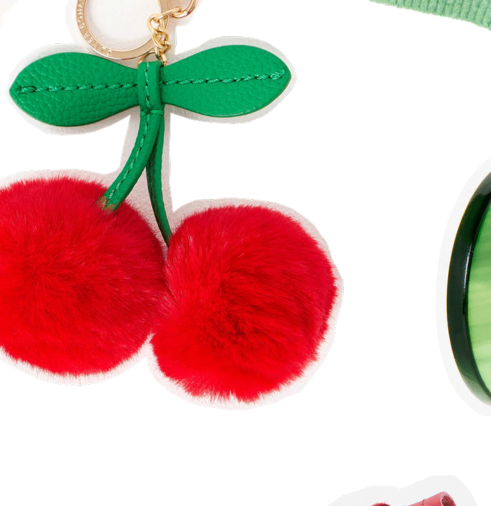 Red Cherry Faux Fur Bag Charm