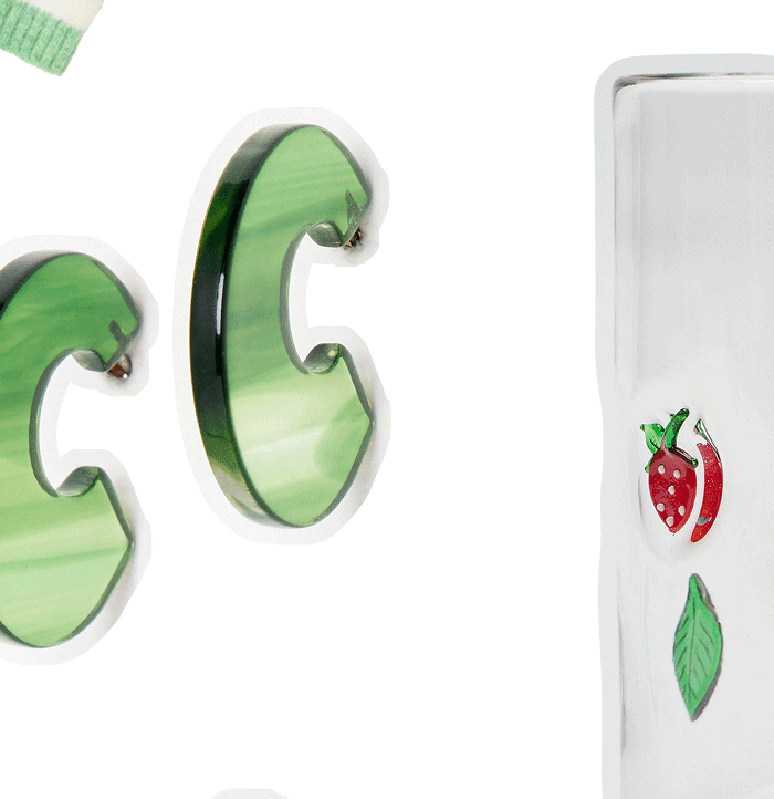 Ruby Mini Green Resin Circular Hoop Earrings