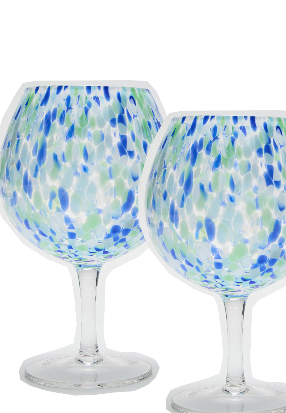 Azul Blue Spot Gin Glasses Set of Two