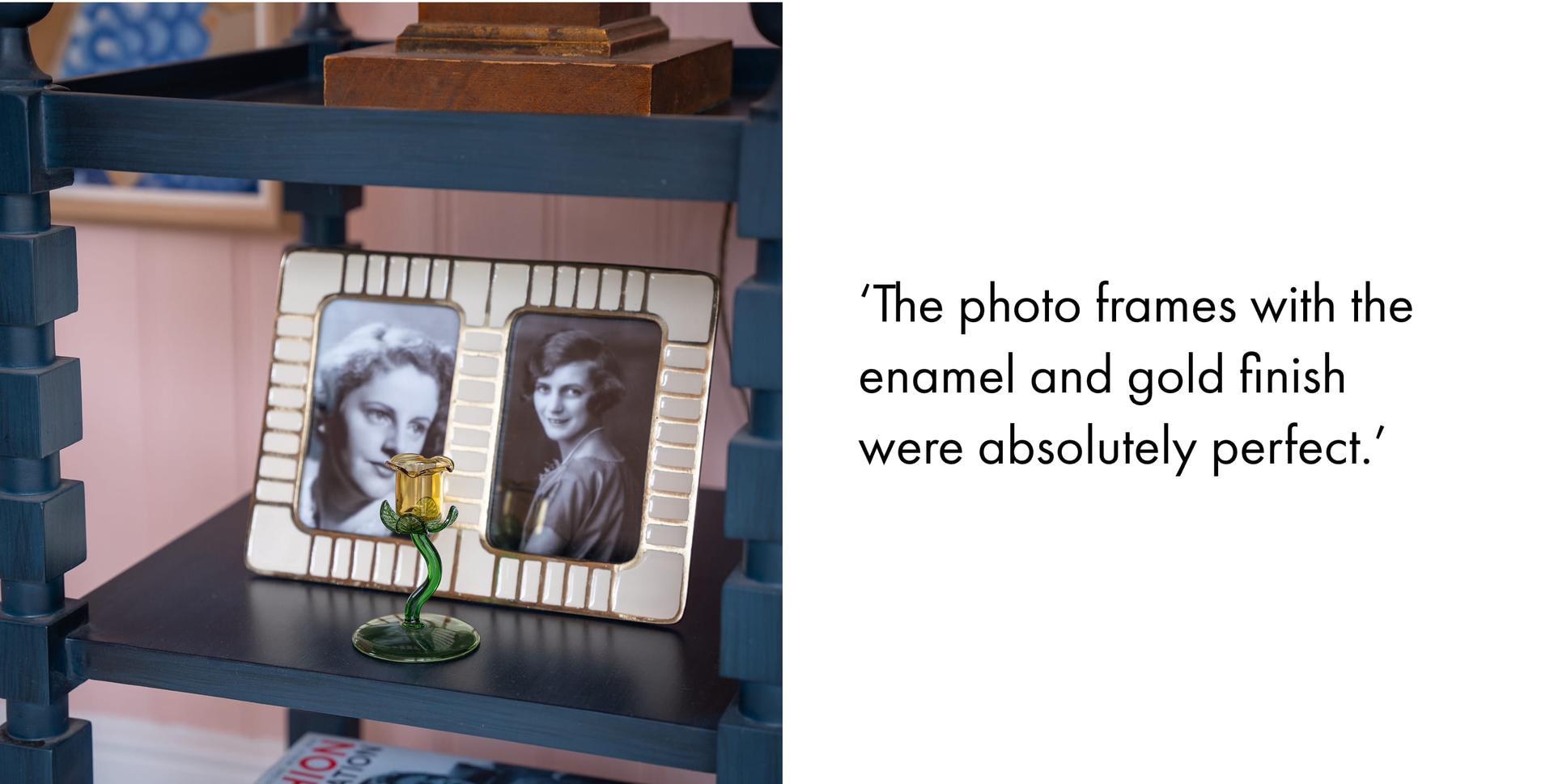 Cilo Cream Enamel Double Photo Frame 6x4