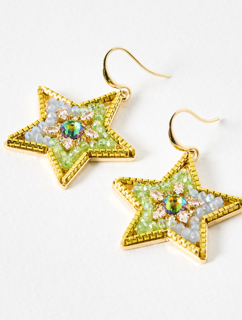 Junie Beaded Statement Star Earrings